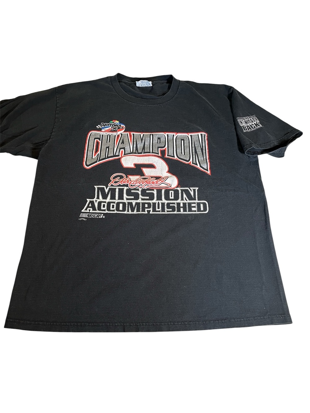 Chase Authentics Black Racing Graphic Tee with Red & White Accents